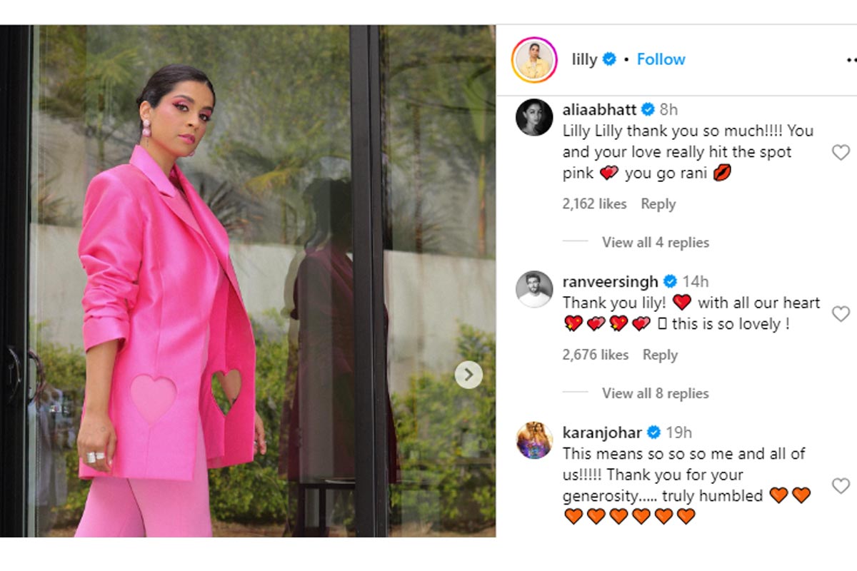 Lilly Singh Is All Pink for Rocky Aur Rani Kii Prem Kahaani! Praises  Ranveer Singh-Alia Bhatt Starrer for Addressing 'Important Issues' | 🎥  LatestLY