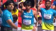 Neeraj Chopra, DP Manu and Kishore Jena at World Athletics Championships 2023 Free Live Streaming Online: Get Live TV Telecast Details of Men&rsquo;s Javelin Throw Final Event Coverage in IST