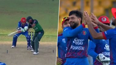 Babar Azam Dismissal Video: Watch Pakistan Captain Get Dismissed by Rashid Khan in PAK vs AFG 3rd ODI 2023