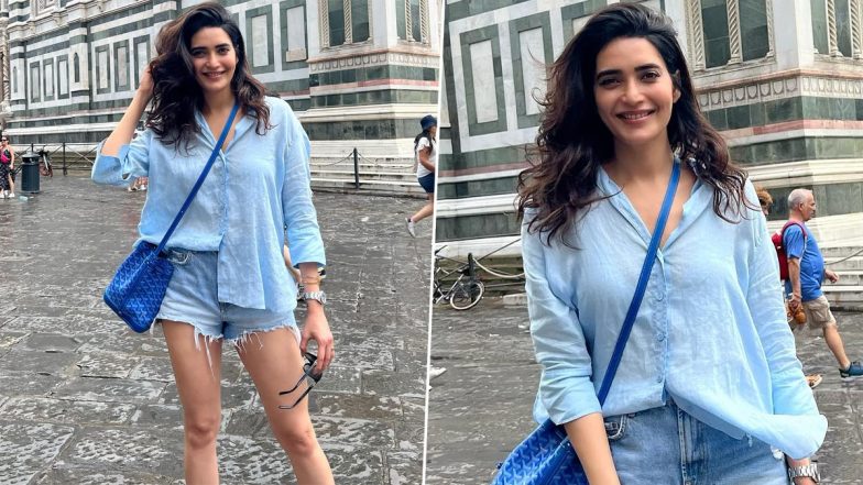 Karishma Tanna Vacays in Italy, Scoop Actor Shares Refreshing Pics in Blue Shirt and Denim Shorts