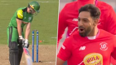 Clean Bowled ! Haris Rauf Knocks Over George Garton's Stumps During Southern Brave vs Welsh Fire The Men's Hundred 2023 Match (Watch Video)