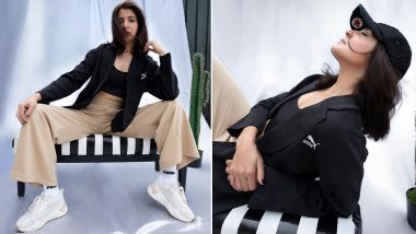 Anushka Sharma Dons a Black Bralette and a Blazer Paired With Comfy Beige Trousers, Shares Pics of Athletic Look on Instagram