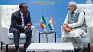 BRICS Summit 2023: PM Narendra Modi Hold Bilateral Meeting With Ethiopian Counterpart Abiy Ahmed Ali in Johannesburg (See Pics)