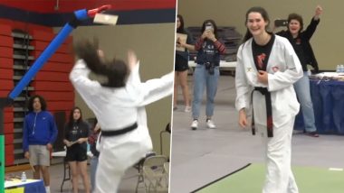 Highest Unassisted Martial Arts Kick World Record: Texas Woman Alison Johnson Hold Guinness World Record For Highest Unassisted Martial Arts Kick by a Female (Watch Video)