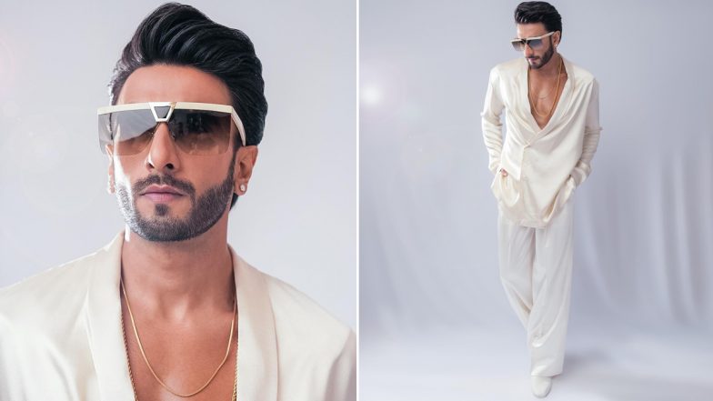 Ranveer Singh Looks Dapper in White Satin Co-Ord Set (See Pics)