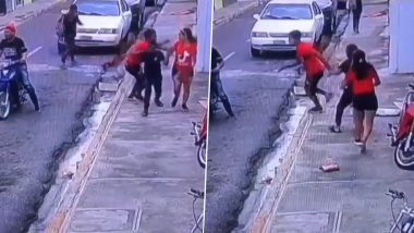 Son Protects His Mother As Robbers Try To Steal Her Purse, Video Goes Viral (Watch)