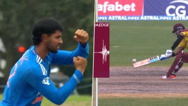Tilak Varma Dismisses Nicholas Pooran To Claim His Maiden International Wicket During IND vs WI 5th T20I 2023 (Watch Video)
