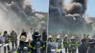 New York City Fire Videos: Two Separate Fires Engulf Livonia Avenue Building in Brownsville and Lee Avenue in Williamsburg, 10 Firefighters Injured While Dousing Flames