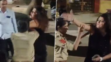 Gujarat Drink-and-Drive Case: Drunk Woman Creates Ruckus, Attacks and Abuses Police Officers Who Came to Arrest Her in Vadodara (Watch Video)