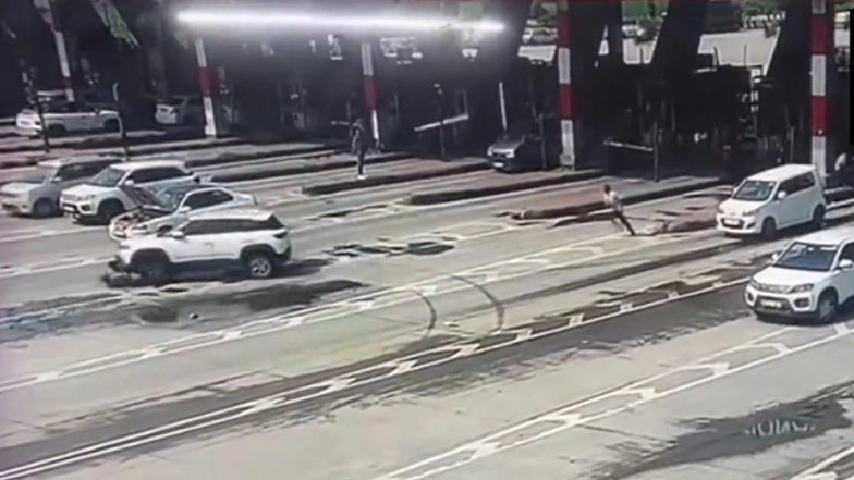 Uttar Pradesh Hit-and-Drag Case: Toll Plaza Employee Intentionally Crushed and Critically Injured by Car Driver in Hapur (Watch Video)