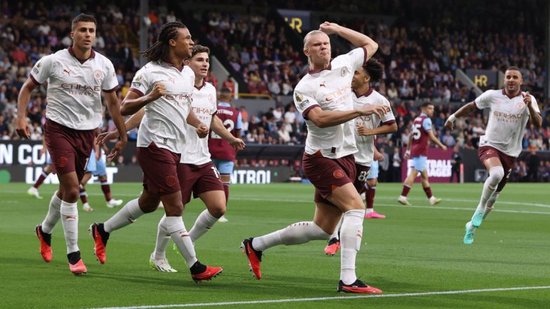 Erling Haaland Scores a Brace As Manchester City Beat Burnley 3-0 in Opening Game of Premier League 2023-24 (Watch Goal Video Highlights)