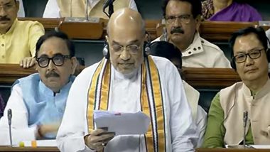 Delhi Ordinance Bill: Amit Shah Lashes Out at AAP and INDIA in Lok Sabha, Says Opposition to Delhi Services Bill Aimed at Hiding Corruption (Watch Video)