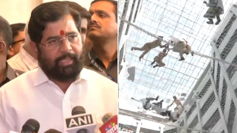 'A Resolution Will Be Found', Says Maharashtra CM Eknath Shinde After Farmers Jump on Protective Net Inside Mantralaya Building During Protest (Watch Video)