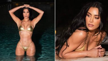 Kim Kardashian is Too Hot to Handle in Dazzling Golden Bikini Set (See Pics)