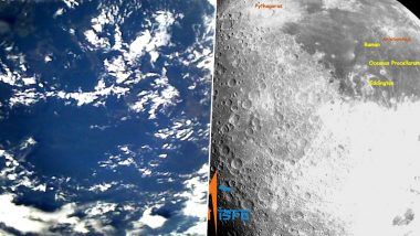 Earth and Moon Photos Captured by Chandrayaan 3: ISRO Shares Images of Earth and Lunar Surface Taken From Cameras Onboard Its Spacecraft