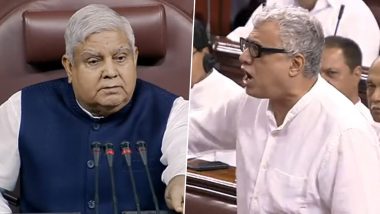 Derek O'Brien Suspended From Rajya Sabha: TMC Leader Suspended From Upper House for Rest of Session Post Heated Debate With Chairman Jagdeep Dhankhar (Watch Video)