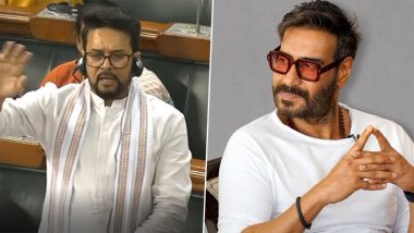 Ajay Devgn Congratulates Anurag Thakur For His Work After The Cinematograph Amendment Bill 2023 Passes in Lok Sabha! (Watch Video)