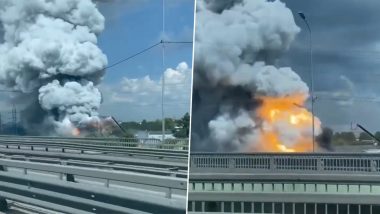 Factory Fire in Russia Video: Massive Blaze Engulfs Factory in Moscow Region