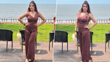 Monalisa Flaunts Her Hefty Cleavage in a Red Polka Dot Jumpsuit (See Pics)