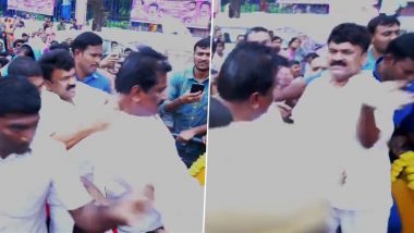Telangana Minister Talasani Srinivas Pulls and Slaps Man in Front of Huge Crowd, State BJP Shares Video