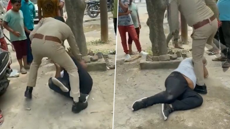 Ghaziabad Police Brutality Video: Constable Suspended After Clip of Him Thrashing Man Mercilessly On Road Surfaces Online