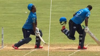 Ball Blows Away Johnson Charles’ Helmet After He Plays Scoop Shot During Saint Lucia Kings vs Trinbago Knight Riders CPL T20 2023 Match (Watch Video)