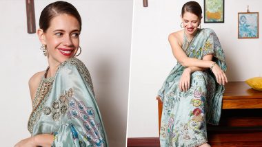 Kalki Koechlin Looks Glam in Pastel-Hued Saree Paired With Backless Blouse (See Pics)