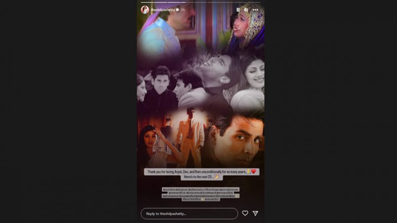 Dhadkan Clocks 23 Years: Shilpa Shetty Kundra Shares Motion Poster, Expresses Gratitude to Fans for Their Love towards Anjali, Dev, and Ram