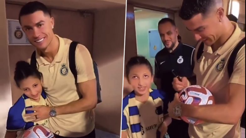 Cristiano Ronaldo Signs Autograph and Hugs Blind Al-Nassr Fan, CR7's Heart-Winning Gesture Goes Viral