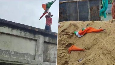Tiranga Insulted in West Bengal Video: Boy Throws Tricolour and Saffron Flag on Ground in Basirhat, BJP Leader Suvendu Adhikari Says 'I Hang My Head in Shame'