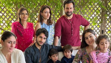 Soha Ali Khan Celebrates Raksha Bandhan With Fam Kareena Kapoor, Saif Ali Khan, Sara Ali Khan and Others in This Beautiful Photo! (View Pics)