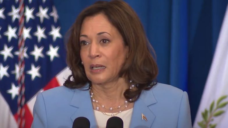 US Vice President Kamala Harris on Climate Change Says 'Clock Is Not Only Ticking, It Is Banging' (Watch Video)