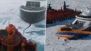 Russian Nuclear Icebreaker &lsquo;50 Let Pobedy&rsquo; and French Cruise Ship &rsquo;Le Commandant Charcot' Cross Path at North Pole, Spectacular Video Surfaces