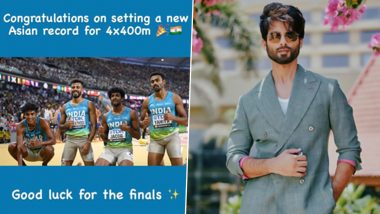 Shahid Kapoor Congratulates Indian Men's Relay Team on Setting Asian Record, Wishes Them Luck for Finals!