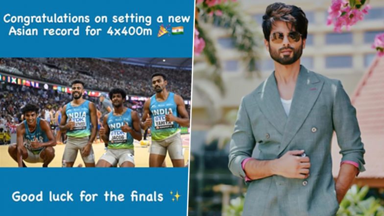 Shahid Kapoor Congratulates Indian Men's Relay Team on Setting Asian Record, Wishes Them Luck for Finals!