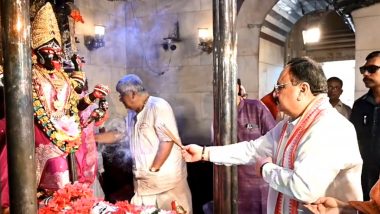 BJP President JP Nadda Offers Prayer At Dakshineswar Kali Temple In Kolkata (Watch Video)