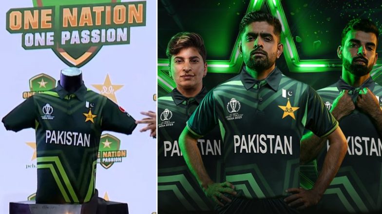 Pakistan Cricket Team Jersey for ICC ODI World Cup 2023 Unveiled, Check Pics of New Kit