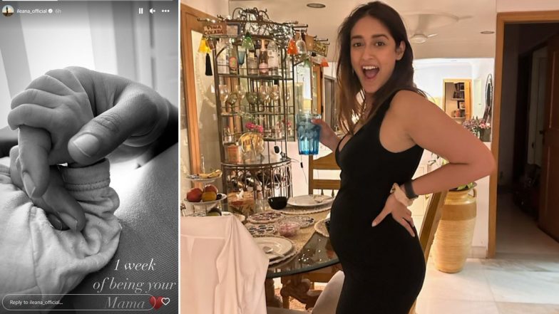 Ileana D’Cruz Shares Adorable Pic With Son Koi Phoenix Dolan To Mark 1st Week of Motherhood