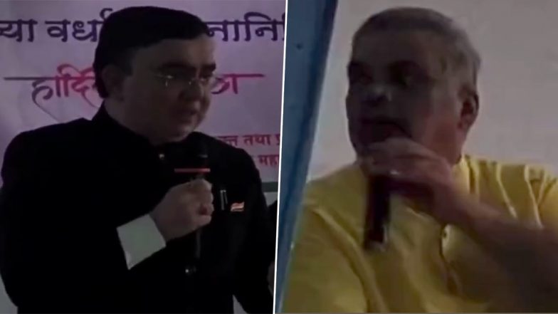 ‘Will Beat You In Office': Frustrated Over Administrative Issues, Vasai MLA Hitendra Thakur Threatens Municipal Commissioner Anil Kumar Pawar on Stage (Watch Video)