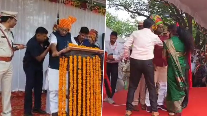 Madhya Pradesh Health Minister Dr Prabhuram Choudhary Faints on Stage, Assembly Speaker Girish Gautam's Health Deteriorates During Two Separate Independence Day 2023 Events (Watch Videos)