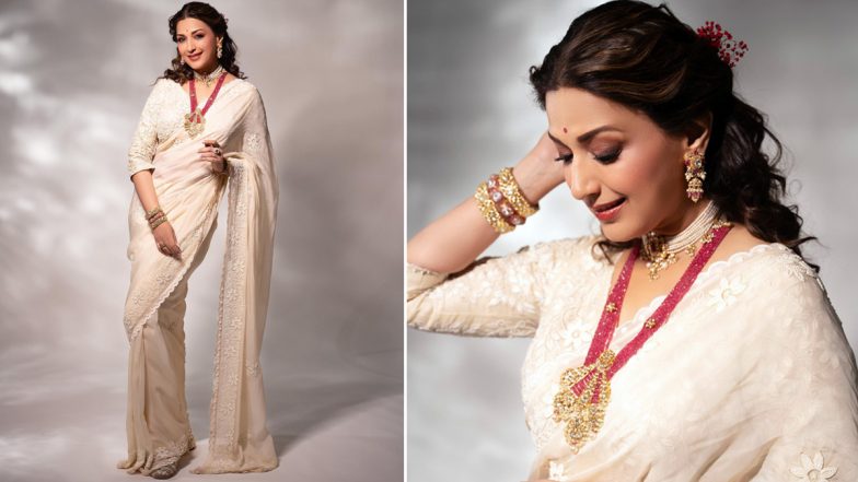 Sonali Bendre Serves Independence Day Fashion Inspiration in a Gorgeous White Chikankari Saree (See Pics)