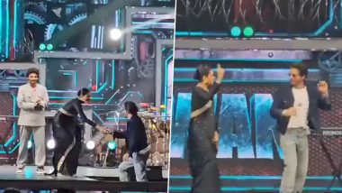 Jawan Audio Launch: Shah Rukh Khan Grooves to Chennai Express Song '1234 Get on the Dance Floor' with Priyamani at Film’s Event! (Watch Video)