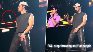 Nick Jonas Gets Hit With Wristband During Toronto Concert After