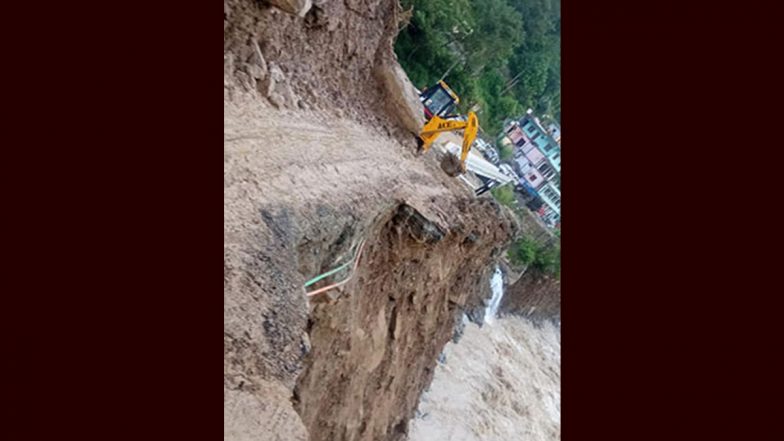 Uttarakhand: Parts of Karnaprayag-Gwaldam National Highway Washed Away by Pindar River Amid Heavy Rains in Chamoli