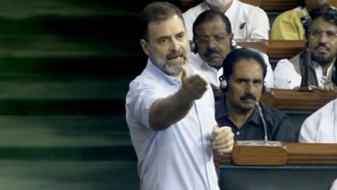 Rahul Gandhi Speech in Lok Sabha Video: Congress MP Launches Scathing Attack on Centre, Says 'BJP's Politics Murdered India in Manipur'