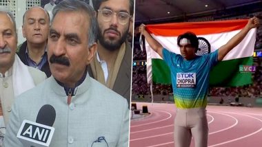 Himachal Pradesh CM Sukhvinder Singh Sukhu Congratulates Neeraj Chopra on Historic Gold Medal Win at World Athletics Championships 2023