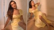 Surbhi Jyoti Looks Gorgeous in Yellow Dress With Thigh-High Slit (See Pics)