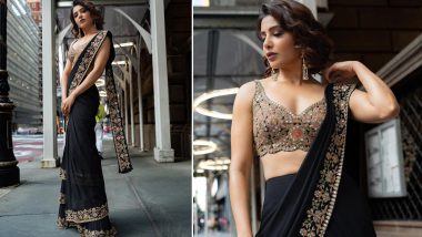 Samantha Ruth Prabhu Stuns in Black and Gold Saree at 41st India Day Parade in New York (See Pics)