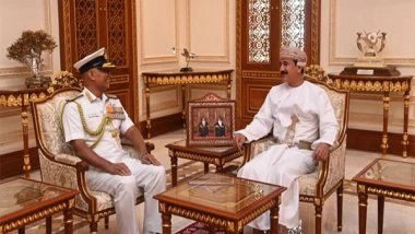 World News | Indian Navy Chief Discusses Bilateral Defence Cooperation with Oman's Minister Mohammed Al-Nu’amani