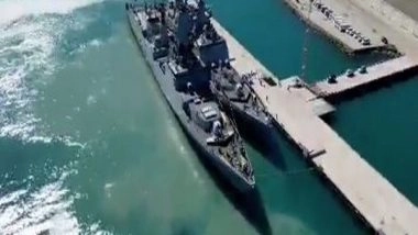 World News | INS Sahyadri, INS Kolkata Docked at Port Moresby in Papua New Guinea